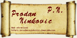 Prodan Ninković vizit kartica